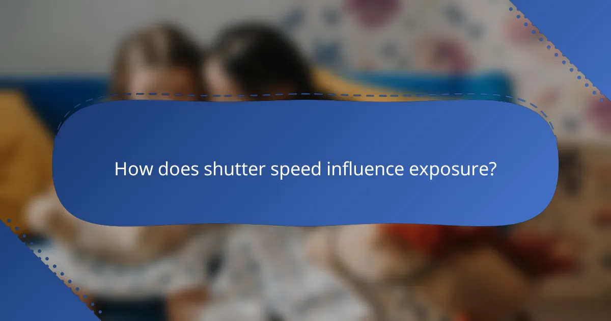 How does shutter speed influence exposure?